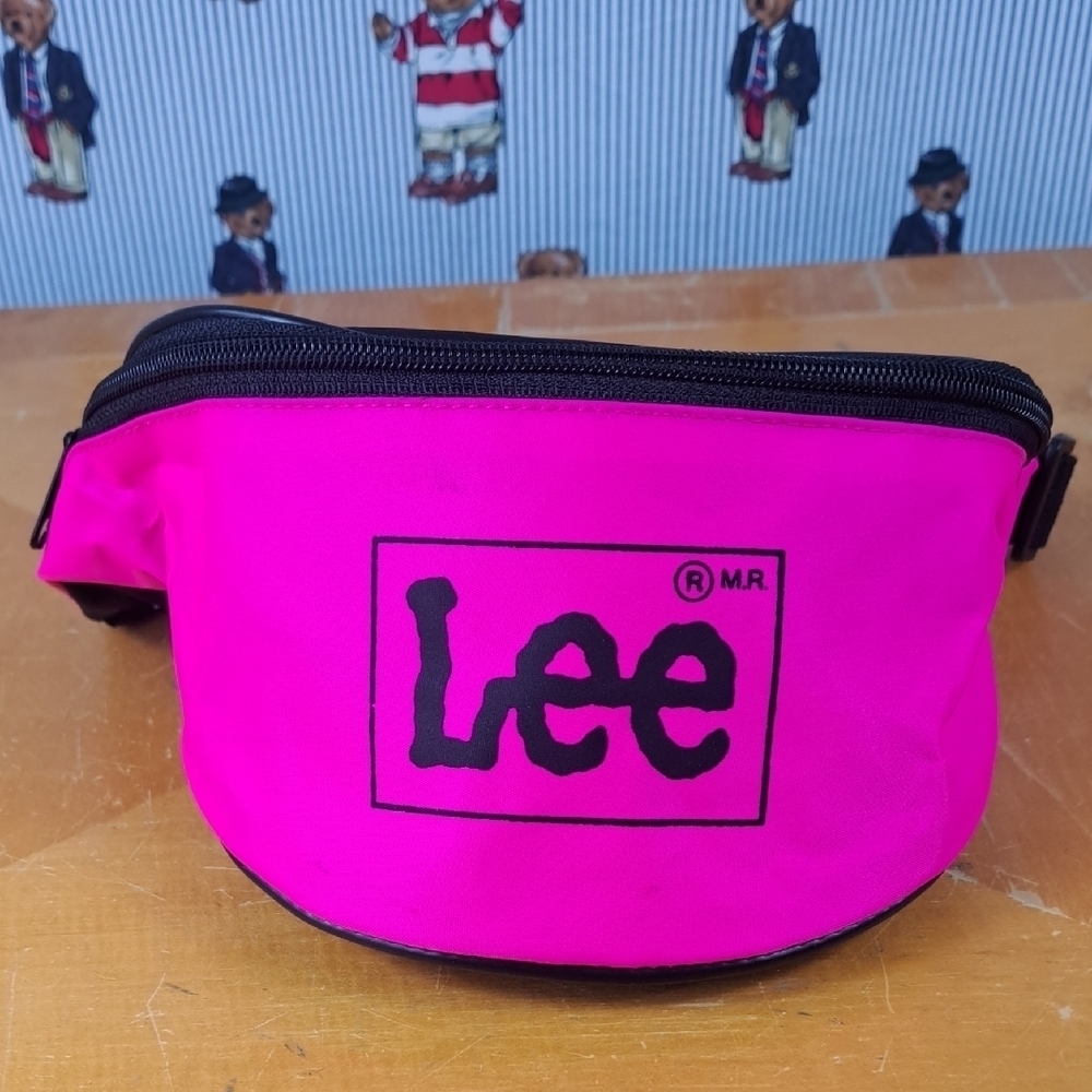 LEE Jeans vintage 90s miniature full zipper hot pink fanny hip cross body bag